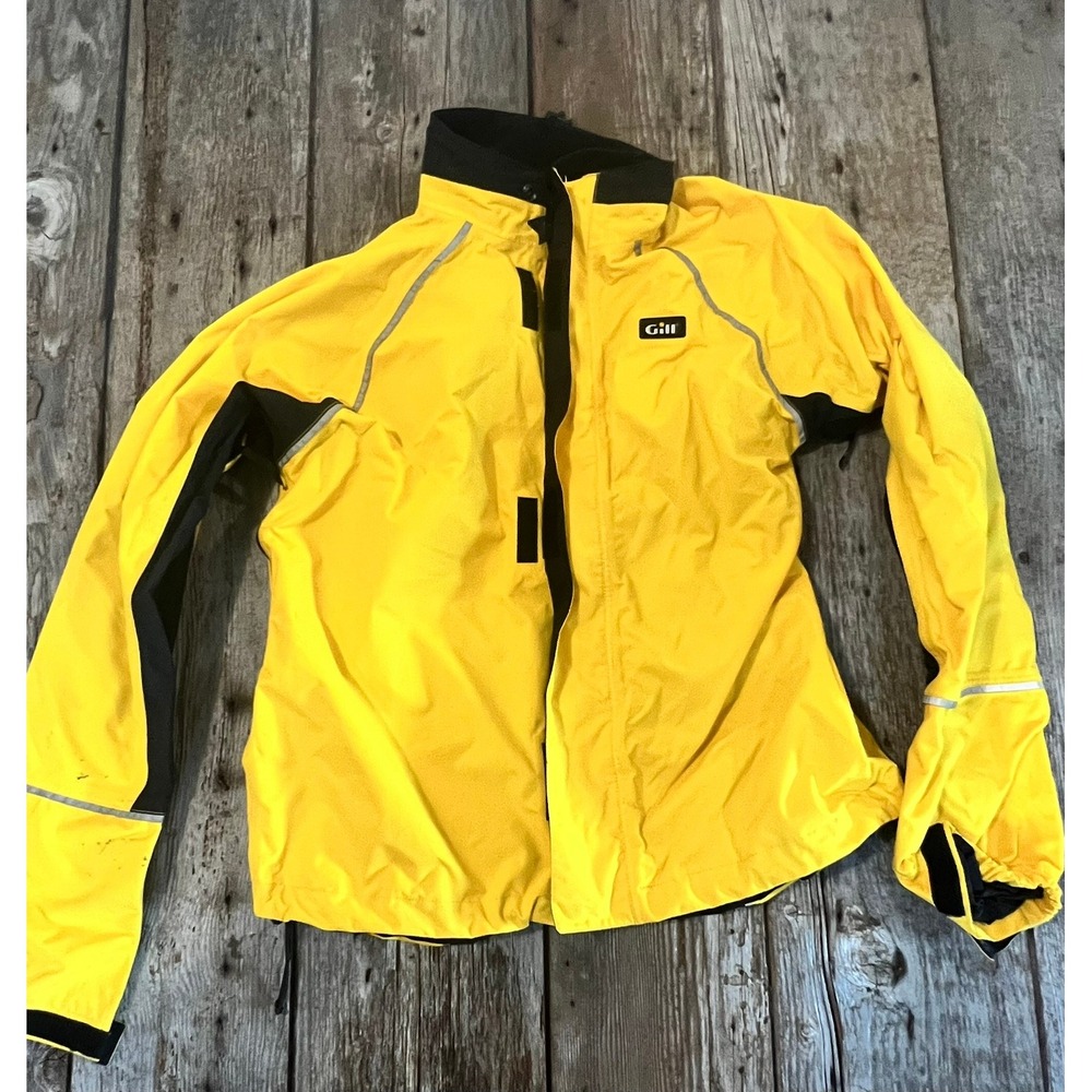 Gill Breathable Mens Jacket Yellow Black Sailing Cycling Reflective Size Medium